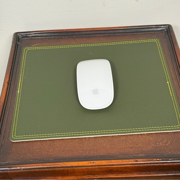 Leather Geometric Reversible Gray/Green Decorative Pad - Picture 5 of 8